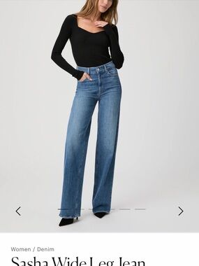 PAIGE Sasha Wide-Leg Jeans in Medium Blue Wash